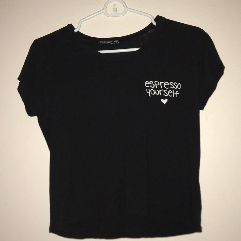 Black “Espresso Yourself” Crop Top